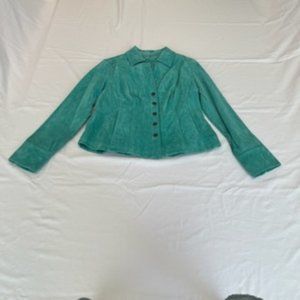 Live A Little Women's  Leather Jacket Medium Green